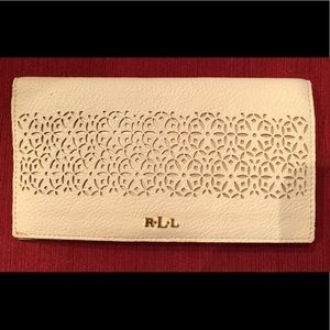 Lauren by Ralph Lauren cream laser cut wallet